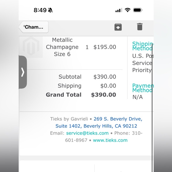 New in box champagne Tieks - Picture 3 of 3